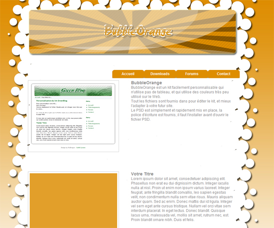 Apercu du kit Graphique Bubble Orange