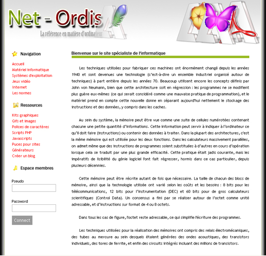 capture du kit graphique