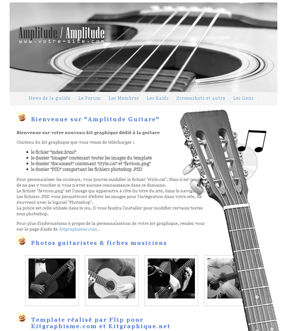 Apercu du kit Graphique Amplitude Guitare
