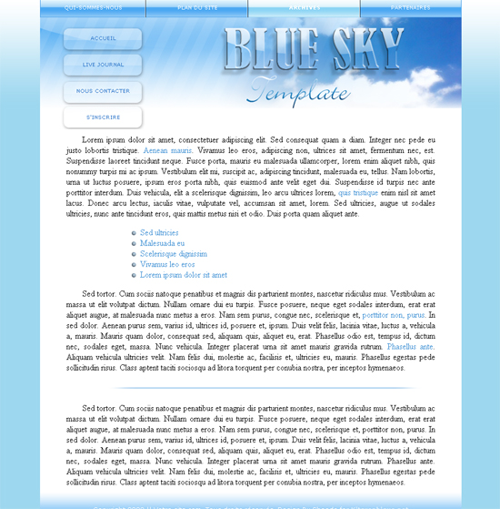 Apercu du kit Graphique BlueSky Template