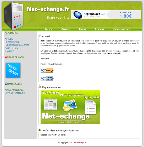 Apercu du kit Graphique Net-echange