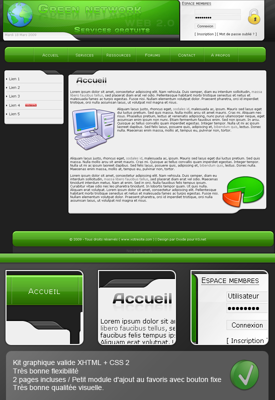 Apercu du kit Graphique Green Network