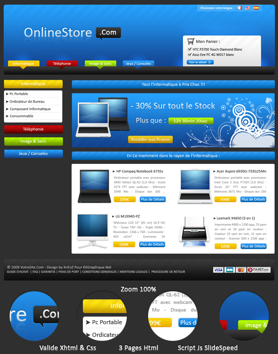 Apercu du kit Graphique OnlineStore