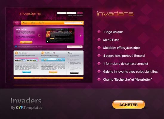 Apercu du kit Graphique Invaders