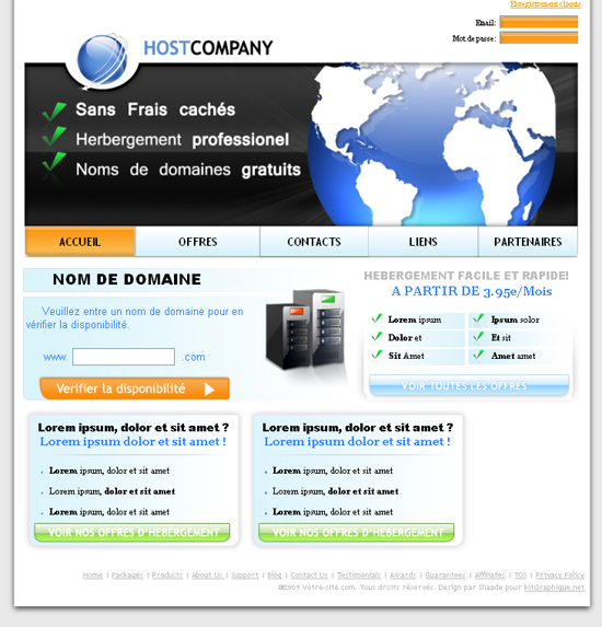 Apercu du kit Graphique Hosting Company