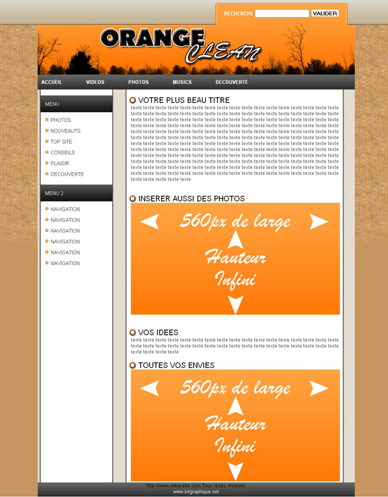 Apercu du kit Graphique Orange-Clean