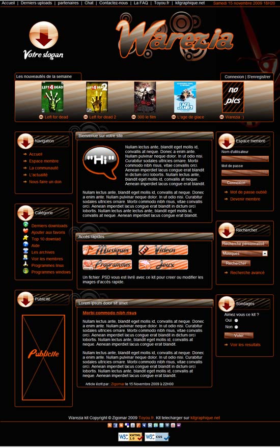 Apercu du kit Graphique Warezia