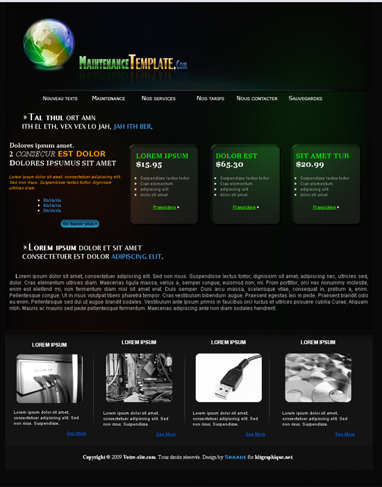 Apercu du kit Graphique Maintenance Template