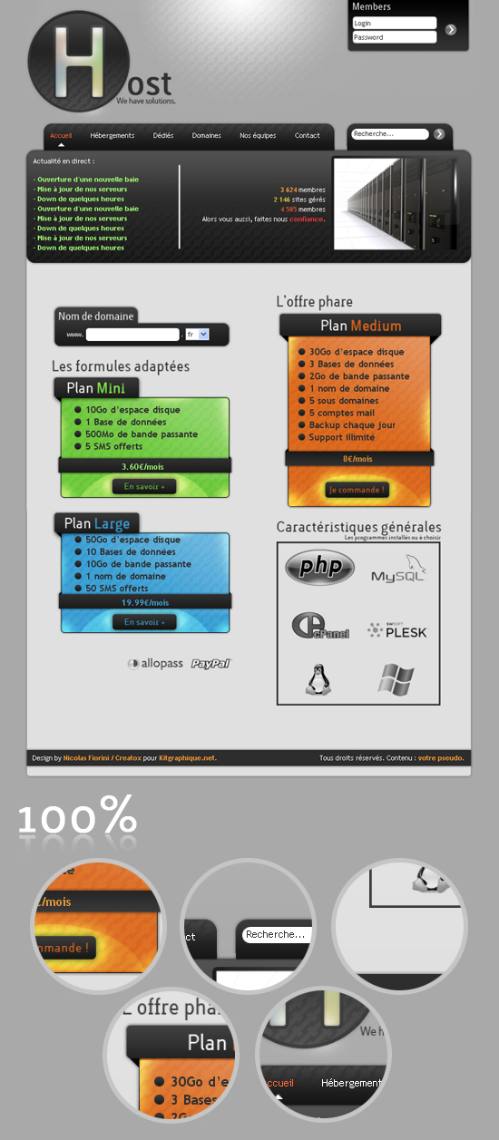 Apercu du kit Graphique Hosting solution