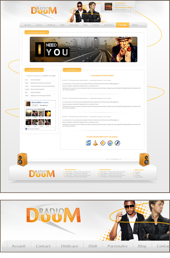 Apercu du kit Graphique Orange Web Radio