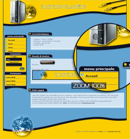 Apercu du kit Graphique Hosting-Plan�te